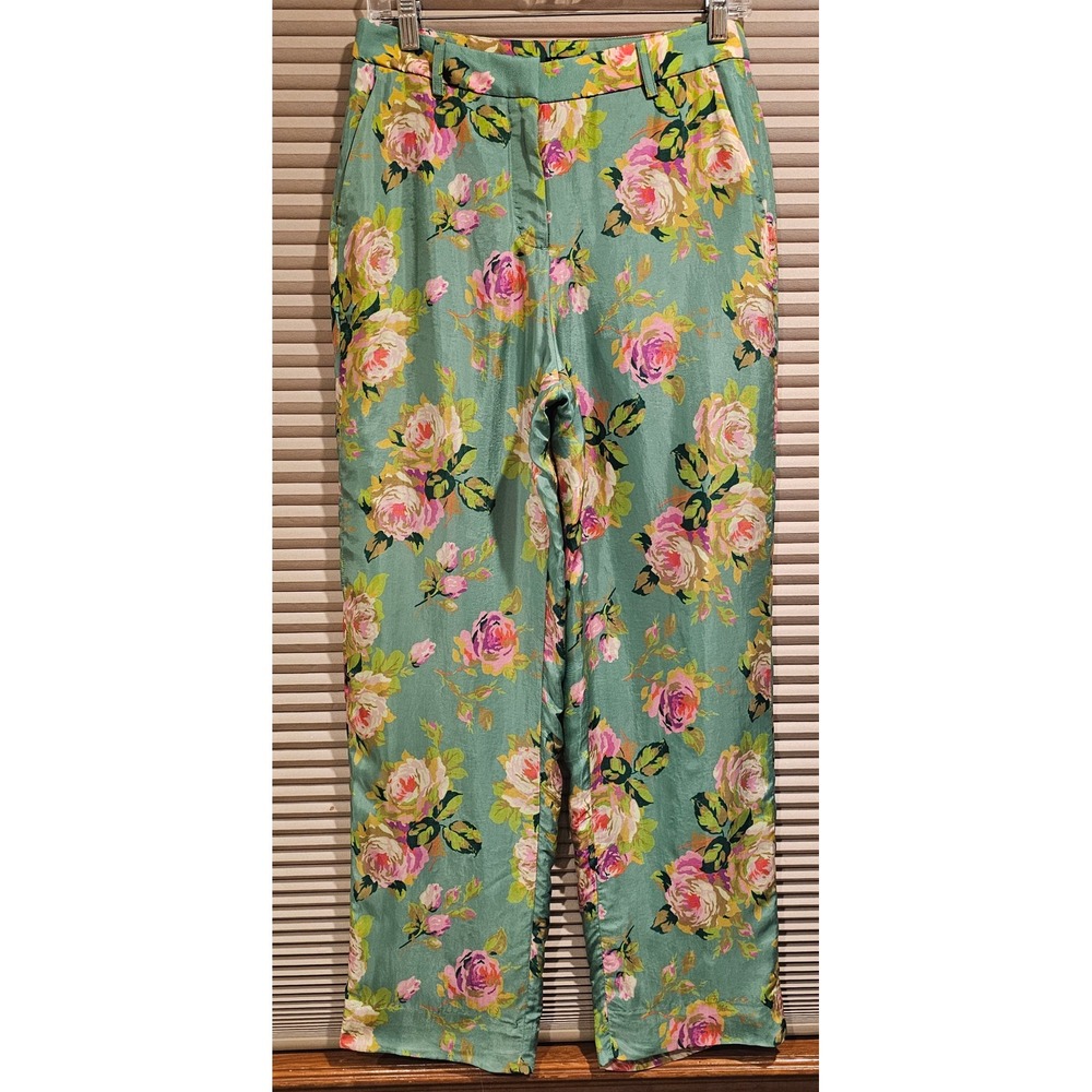 J.Crew‎ Ingrid Pant Rose Garden Pattern Trousers Boho Preppy Size 2 NWT